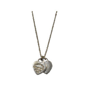 TIFFANY Co to Double Heart Necklace Silver Classic